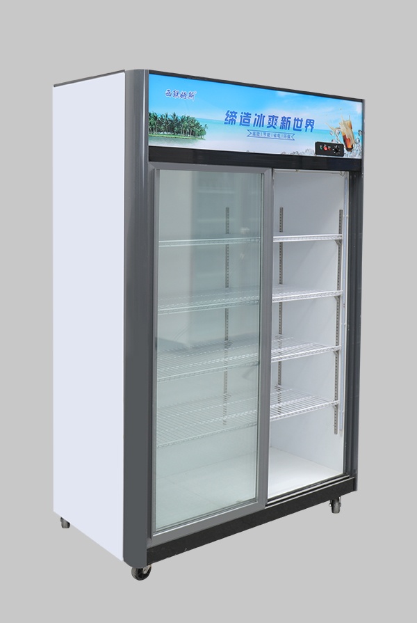 Double sliding door air-cooled display cabinet